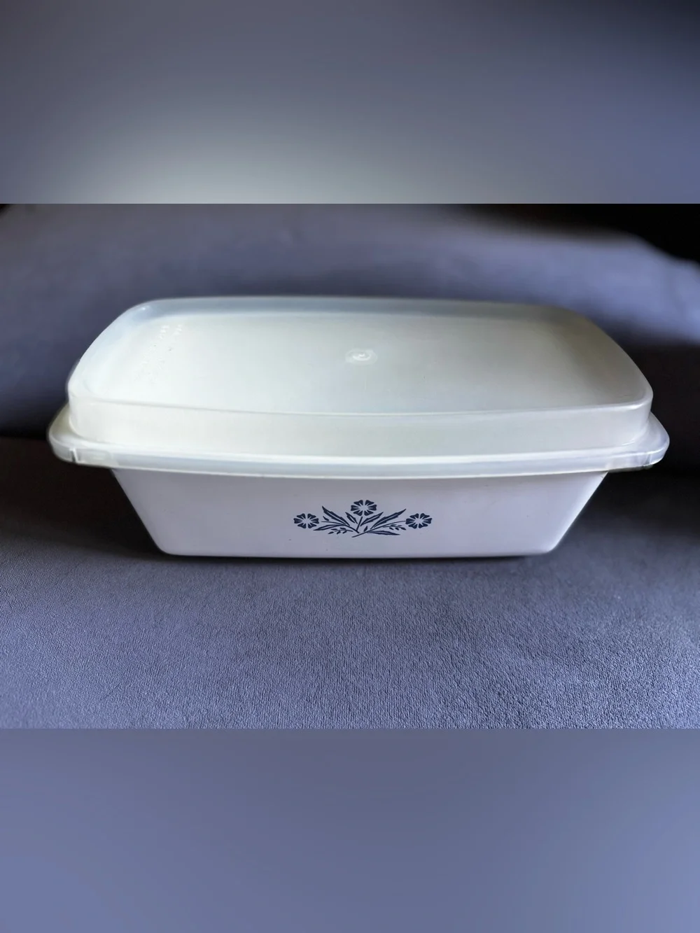 Vintage Corning Ware Blue Cornflower Covered Loaf Dish Rare